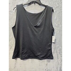 NWT New York & Company Black XL Reversible V-Neck Or High Crew Neck Tank Top